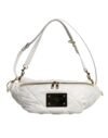White Quilted Logo Plaque Belt Waist Fanny Pack Bag
