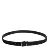 Black Cotton Blend Silver Metal Buckle Belt