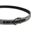 Black White Silver Tone Metal Buckle Belt