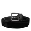 Black Leather Metal Buckle Classic Belt