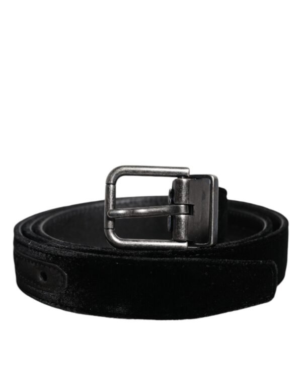 Black Leather Metal Buckle Classic Belt