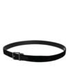 Black Leather Metal Buckle Classic Belt