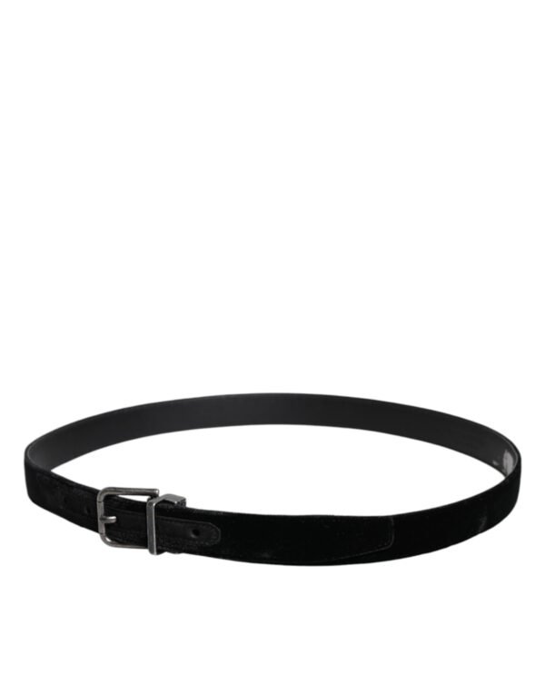 Black Leather Metal Buckle Classic Belt