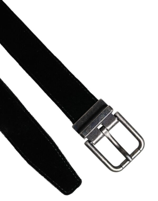 Black Leather Metal Buckle Classic Belt