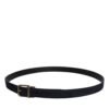Black Goat Leather Metal Buckle Classic Belt
