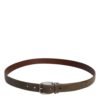 Brown Leather Classic Metal Logo Buckle Belt