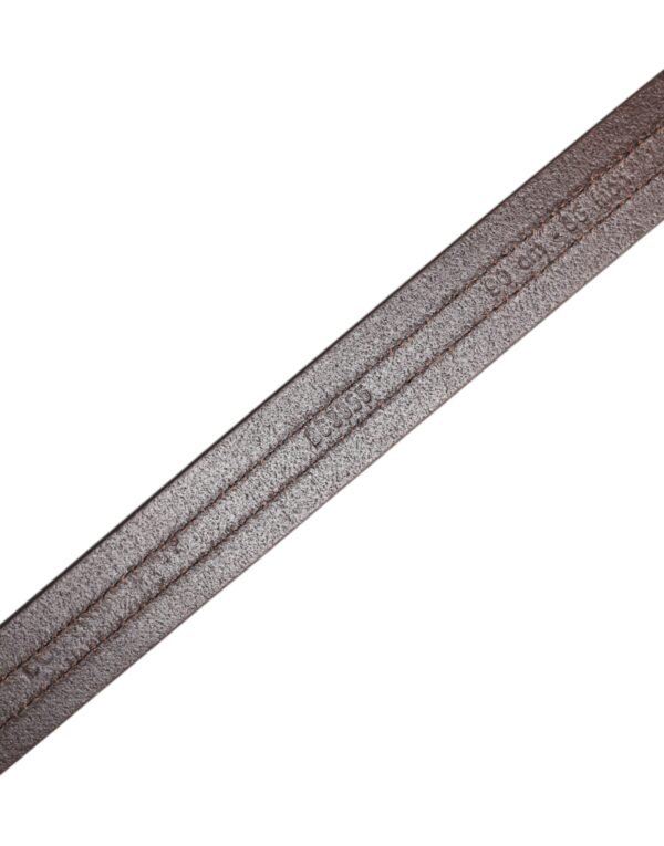 6896373.jpeg Burgundy Leather Metal Logo Buckle Belt