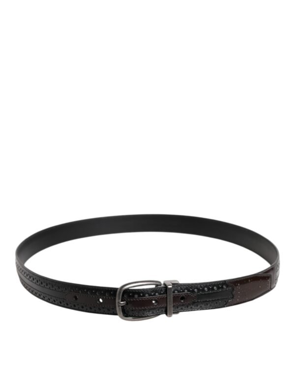 6896522.jpeg Black Brown Leather Classic Metal Buckle Belt
