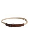 Brown Jute Leather Woven Metal Buckle Belt