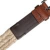 Brown Jute Leather Woven Metal Buckle Belt