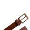 Brown Calf Leather Classic Metal Buckle Belt