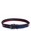 Blue Cotton Leather Printed Metal Buckle Belt