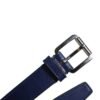 Blue Cotton Leather Printed Metal Buckle Belt