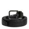 Black Calf Leather Classic Metal Buckle Belt