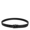 Black Calf Leather Classic Metal Buckle Belt