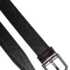 Black Calf Leather Classic Metal Buckle Belt