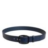 Blue Calf Leather Classic Metal Buckle Belt