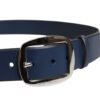 Blue Calf Leather Classic Metal Buckle Belt
