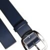 Blue Calf Leather Classic Metal Buckle Belt