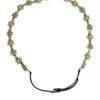 Black Leather Daisy Crystal Embellish Waist Belt