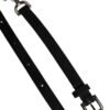 Black Leather Daisy Crystal Embellish Waist Belt