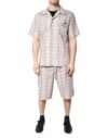 Beige Floral Print Cotton Men Pajama Set Sleepwear