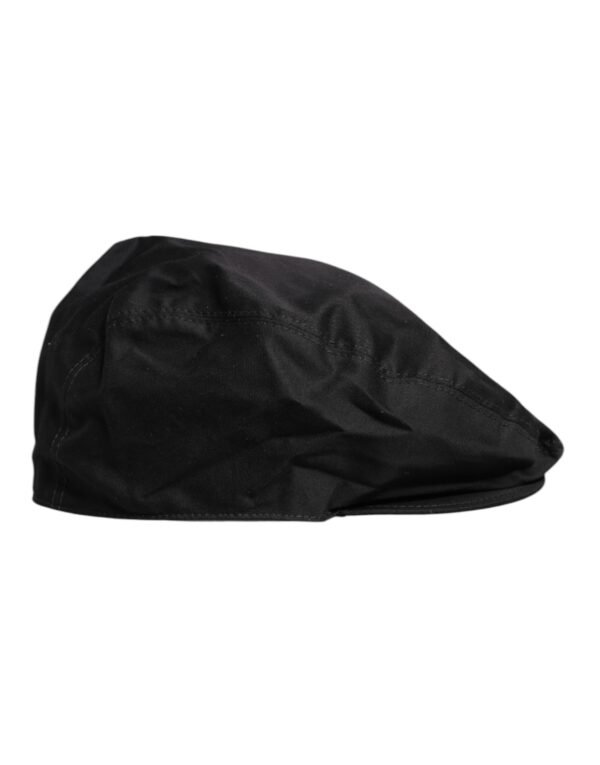 Black Cotton Newsboy Capello Cabbie Hat