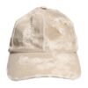 Beige Tattered Cotton 6 Panels Baseball Cap