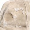 Beige Tattered Cotton 6 Panels Baseball Cap