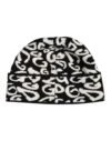 Black White Wool Knitted Winter Beanie Hat