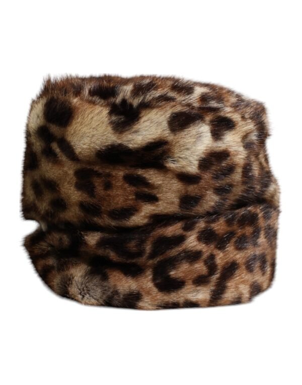 6981372.jpeg Brown Leopard Faux Fur Women Bucket Hat