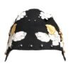Black Wool White Floral Gold Leaf Cloche Hat