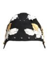 6981893.jpeg Black Wool White Floral Gold Leaf Cloche Hat