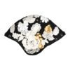 Black Wool White Floral Gold Leaf Cloche Hat