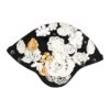 Black Wool White Floral Gold Leaf Cloche Hat