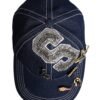 Blue Crystal Embellishment Baseball Cap