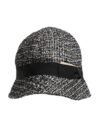 Black Cotton Blend Bucket Hat