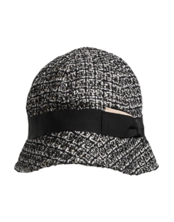 Black Cotton Blend Bucket Hat