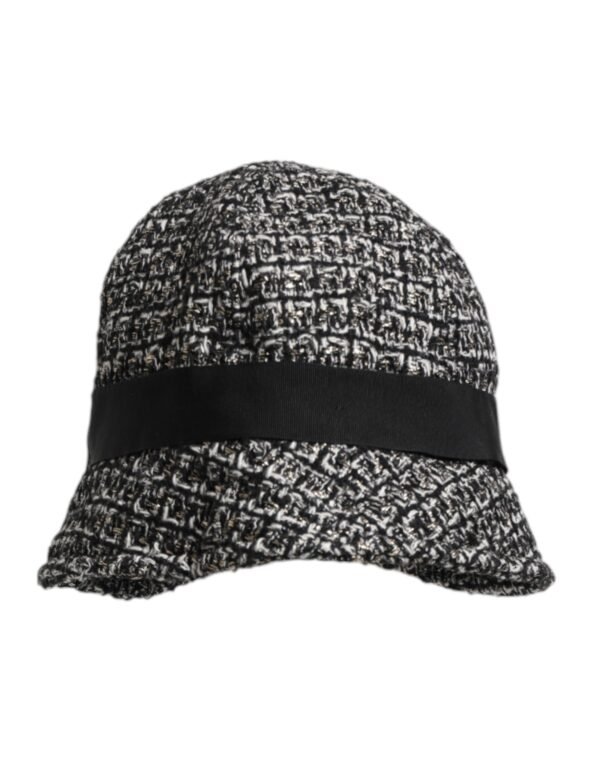 Black Cotton Blend Bucket Hat
