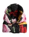 Black Floral Print Whole Head Wrap Hat