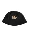 Black DG Crystal Polyester Wide Brim Bucket Hat