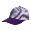 White Purple Stripe Cotton Women Baseball Cap