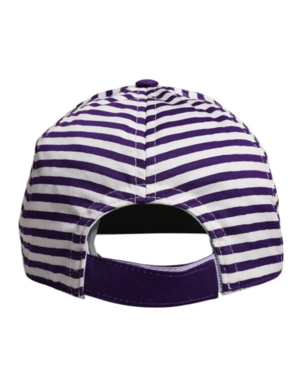 White Purple Stripe Cotton Women Baseball Cap