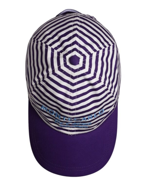 White Purple Stripe Cotton Women Baseball Cap