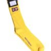 Yellow Cotton DG Logo Mid Calf Socks