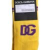Yellow Cotton DG Logo Mid Calf Socks