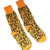 Yellow Black Print Mid Calf Men Socks