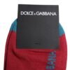 Red Cotton DG Logo Print Mid Calf Socks
