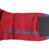 Red Cotton DG Logo Print Mid Calf Socks