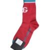 Red Cotton DG Logo Print Mid Calf Socks
